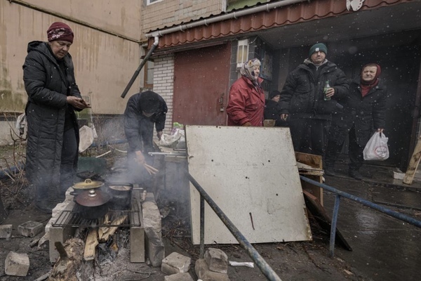 Devastating scenes in Ukrainian town after the end of the conflict